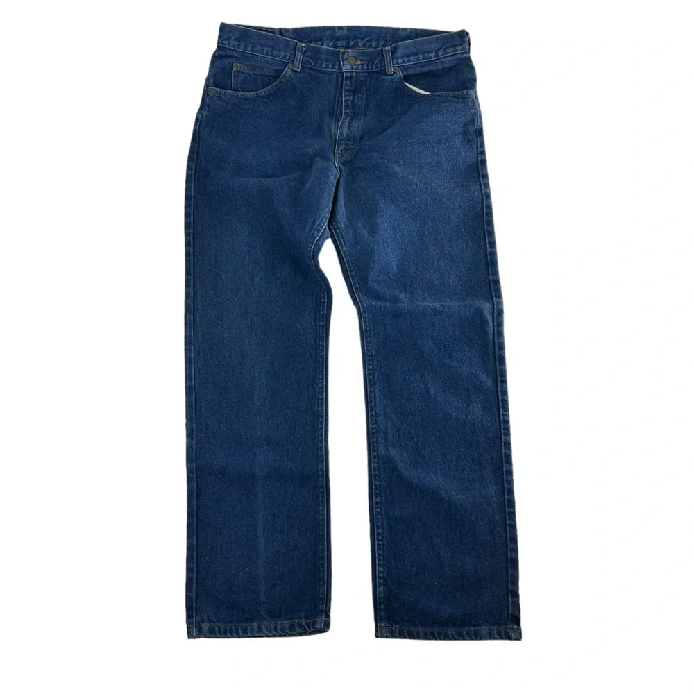 Vintage‎ Lee Jeans Mens 38x32 Blue Dark 200-0189 Western 80s Union Made Straight